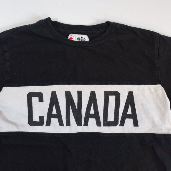 Canada Olympic Official Outfitters short sleeve T-shirt black boys 7/8 - Picture 2 of 8